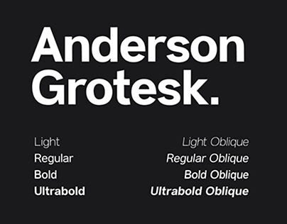 ANDERSON GROTESK | A free font family.