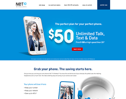 NET10 Wireless BYOP Awareness Landing Page