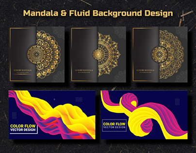 Creative Mandala & Fluid Background Design