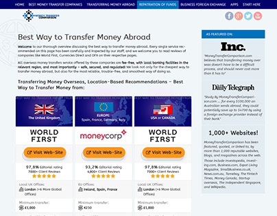 Information design. Transfer Money Abroad