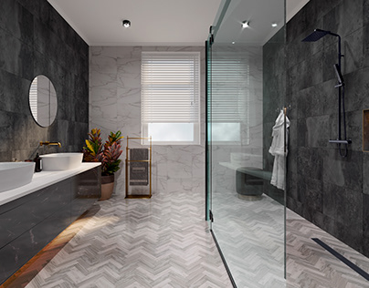 3D visualization of shower trays in the interior