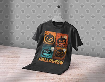 Halloween t shirt, Horror spooky vector illustration