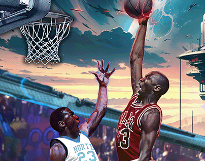 Prime MJ vs UNC MJ Graphic Design Poster