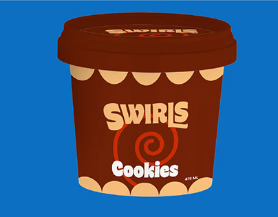 SWIRLS Ice Cream Logo & Packaging Design