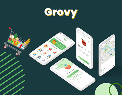 Grovy UI/UX Design | Mobile Food delivery app