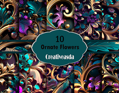 Ornate Flowers Decoration Paper Art illustrations