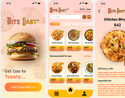 Restaurant Menu Mobile App Design