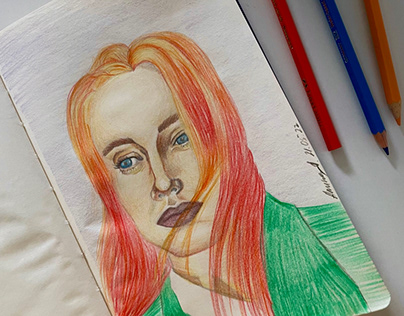 Цветные карандаши, портрет