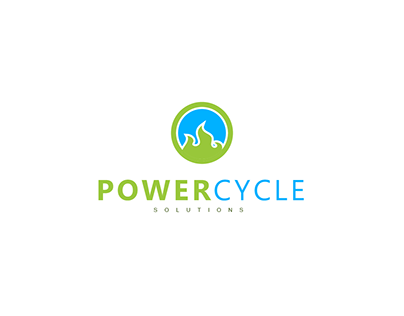 power cicle logo concept fire