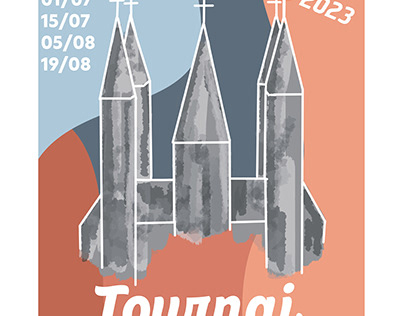 Affiche pour des visites Kids à Tournai