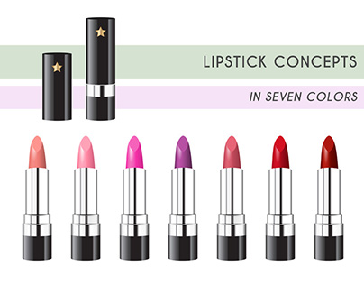 Lipstick Concept/Mockup in 7 Colors