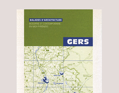 Editorial design of an architecture walk guide in Gers