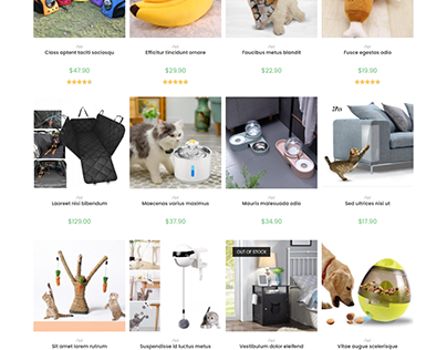 Animal ecommerce website