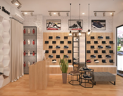 Thiết kế thi công cửa hàng giày dép độc đáo - mẫu đẹp