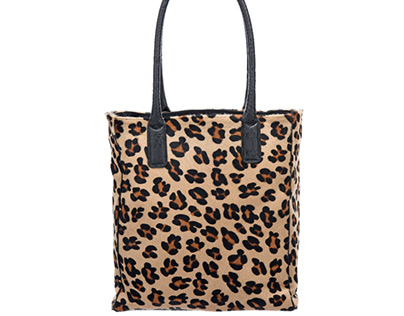 Brix Bailey Leopard Print Leather Tote Shopper Bag