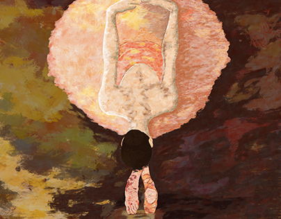 Digital Ballerina Painting inspired by Edgar degas