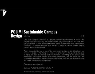 POLIMI Sustainable Campus Design, Milan Italy