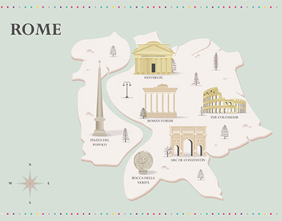 Illustrated Map of Rome