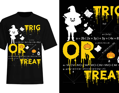Math Teacher Trig or Treat Halloween T-shirt Design