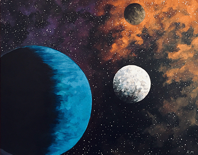 Planet Acrylic Paintings