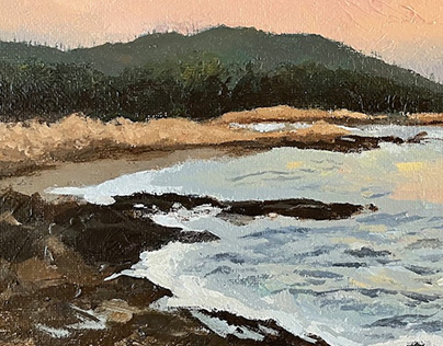 Birch Harbor, 9x12 in, acrylic on canvas