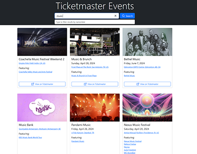 Ticketmaster Events Angular Demo App