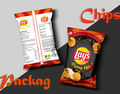 Lay's Sizling Hot chips Packag design