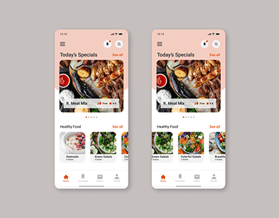 Restaurant app - Slider Menu for the DailyUI Challenge
