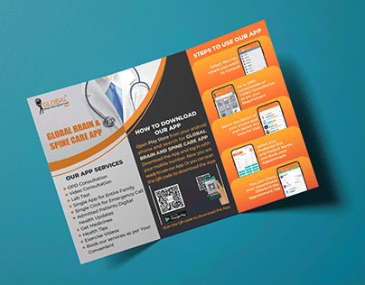 3 fold medical app promotion leaflet