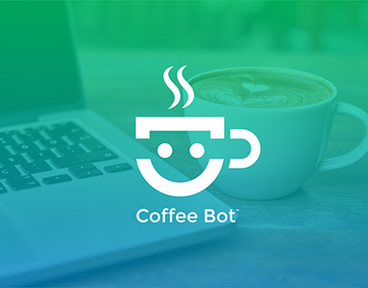 Coffee Bot App logo design Modern flat Icon Design
