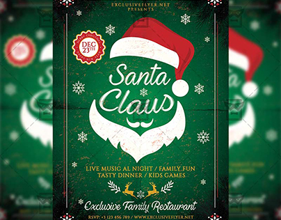 Santa Claus - Seasonal A5 Flyer/Poster Template