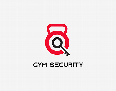 Gym security logo design. Fitness lock logo.