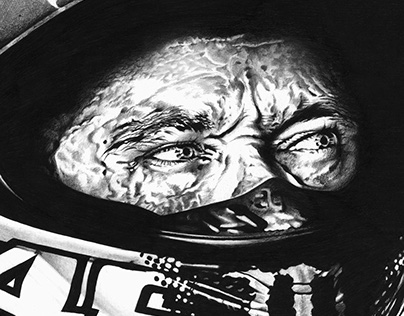 Ballpoint Pen Portrait Valentino Rossi
