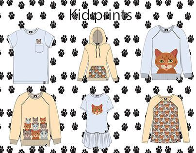 pattern creating/ kid prints cat