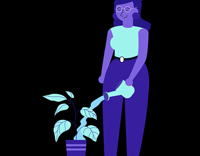 plant watering gif
