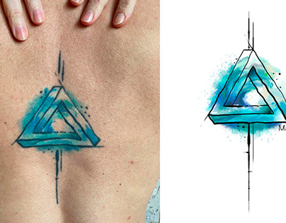 Penrose triangle tattoo design