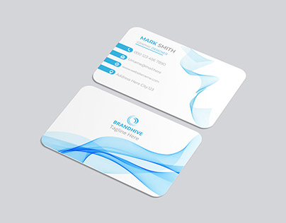 Business card with wavy abstract shapes design