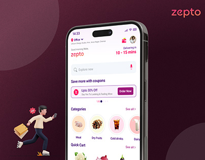 Zepto Online Grocery Delivery App - UI UX Case study