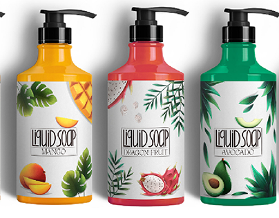 Packaging illustrations: liquid soap