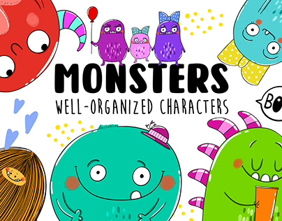 Monsters Children Illustration Set