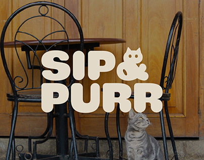 SIP & PURR · Identité visuelle d'un café à chats