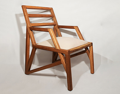 Red oak easy chair