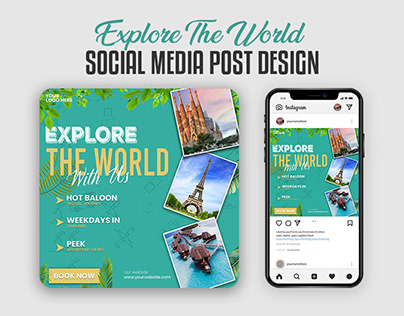 Explore The World FREE Social Media post
