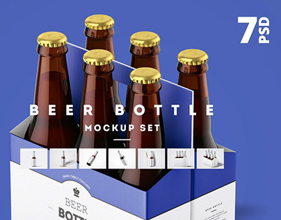 Beer Bottle Mockup Set