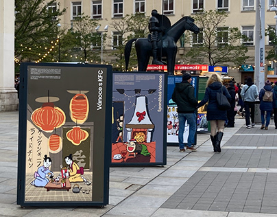 Ilustrace výstavy pro brněnské adventní trhy