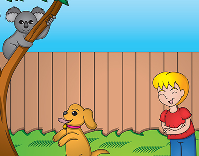 A Boy, His Dog and A Koala in the Backyard