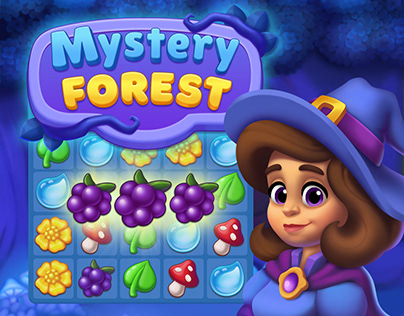 Mystery Forest. Match-3 game (UX/UI).