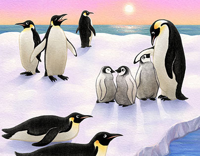 Penguins at Sunrise