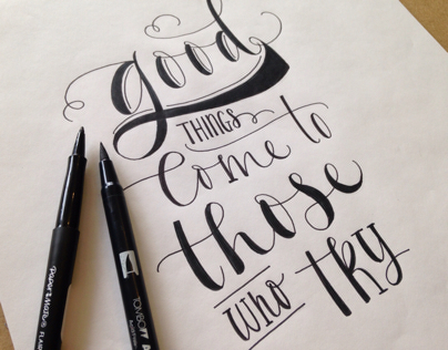 Motivational quote lettering