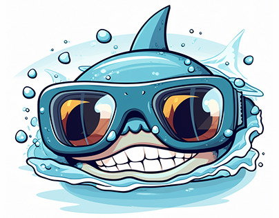 Shark wearing goggles